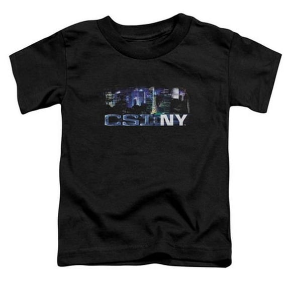 Trevco CSI NY-Never Rests - Short Sleeve Toddler Tee - Black- Large 4T