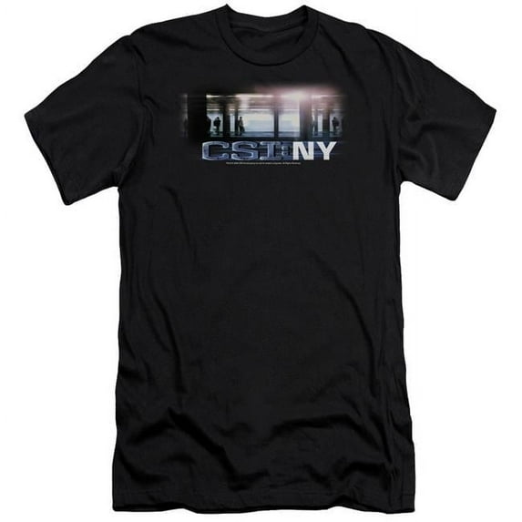 Trevco CBS128-PSF-5 CSI & New York Subway Premium Canvas Adult Cotton Slim Fit 30-1 T-Shirt, Black - 2X