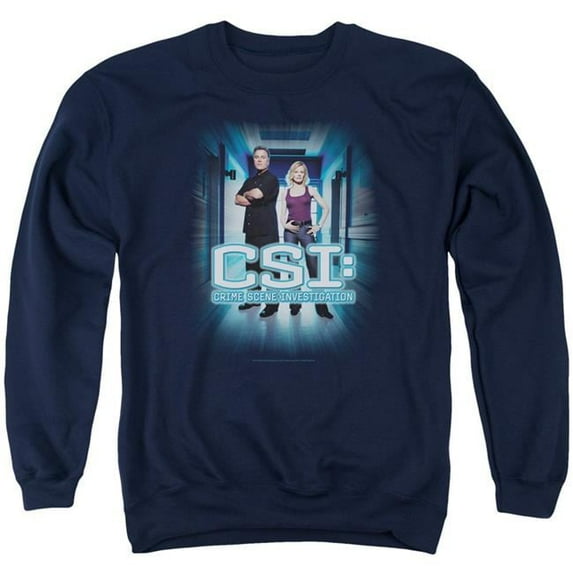 Trevco CSI & Serious Business Adult Crewneck Sweatshirt, Navy - Medium