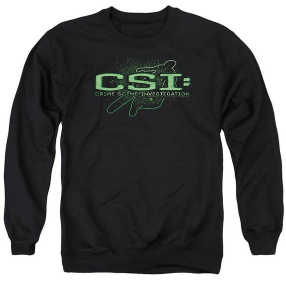 Trevco CSI & Sketchy Shadow Adult Crewneck Sweatshirt, Black - Small