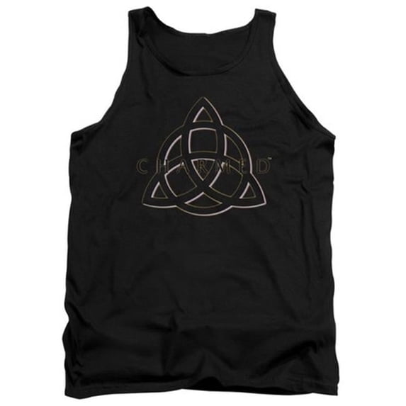 Trevco Charmed-Triple Linked Logo - Adult Tank Top - Black- Extra Large
