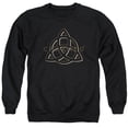 thumbnail image 1 of Trevco  Charmed & Triple Linked Logo Long Sleeve Adult Crewneck Sweatshirt, Black - Large, 1 of 1
