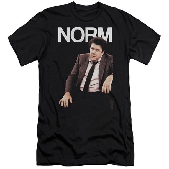 Trevco Cheers & Norm Premium Canvas Adult Cotton Slim Fit 30-1 T-Shirt, Black - Large