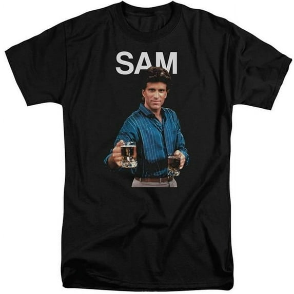 Trevco CBS929-ATT-6 Cheers & Sam Short Sleeve Adult Cotton Tall T-Shirt, Black - 3X