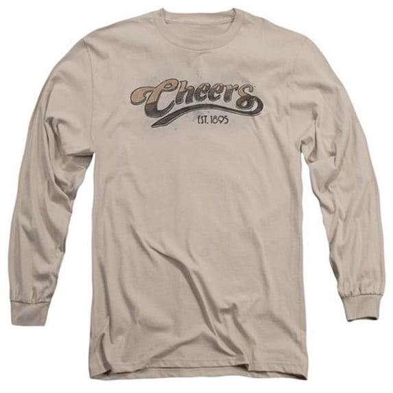 Trevco Cheers-Watercolor Logo - Long Sleeve Adult 18-1 Tee - Sand- Medium