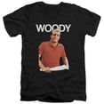 thumbnail image 1 of Trevco Cheers-Woody - Short Sleeve Adult 30-1 V-Neck Tee - Black- Large, 1 of 1