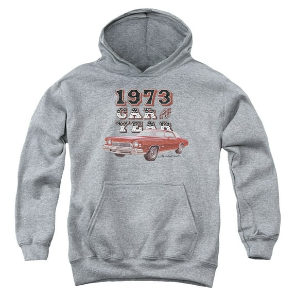 Trevco CHV201-YFTH-1 Chevrolet & Car of the Year Youth Pull-Over Hoodie, Athletic Heather - Small