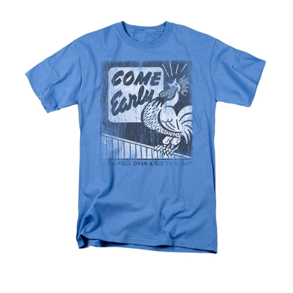 Trevco  Come Early-Short Sleeve Adult 18-1 T-Shirt, Carolina Blue - Large