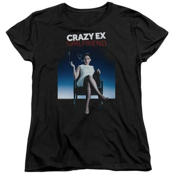 Trevco CBS2461-WT-1 Crazy EX Girlfriend & Crazy Instinct Short Sleeve Cotton Women T-Shirt, Black - Small