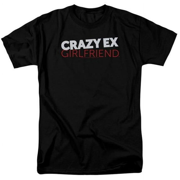Trevco Crazy EX Girlfriend & Crazy Logo Short Sleeve Adult Cotton 18-1 T-Shirt, Black - 6X