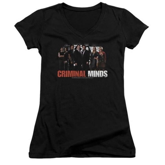 Trevco Criminal Minds-The Brain Trust - Junior V-Neck Tee - Black, 2X
