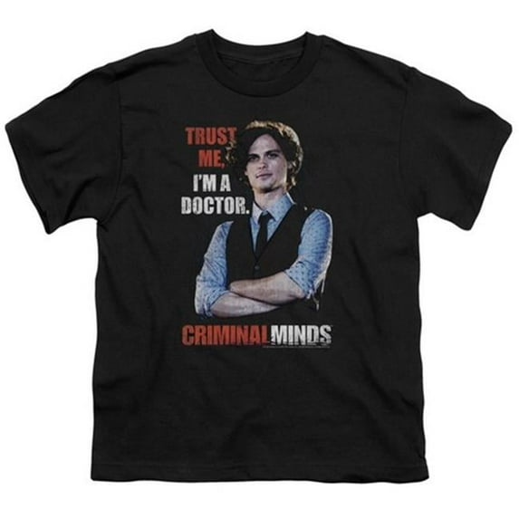 Trevco Criminal Minds-Trust Me - Short Sleeve Youth 18-1 Tee - Black- Medium