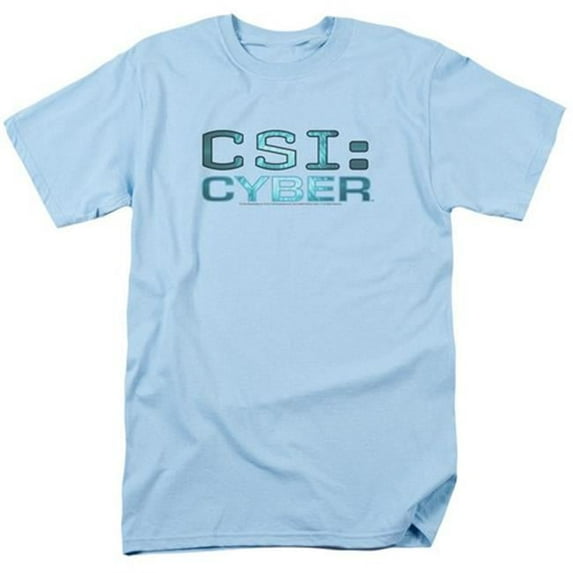 Trevco Csi- Cyber-Cyber Logo - Short Sleeve Adult 18-1 Tee - Light Blue- Medium
