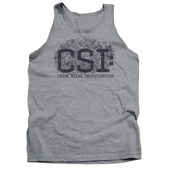 Trevco Csi-Distressed Logo - Adult Tank Top - Heather- Small