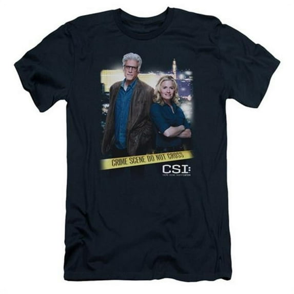 Trevco Csi-Do Not Cross - Short Sleeve Adult 30-1 Tee - Navy- 2X