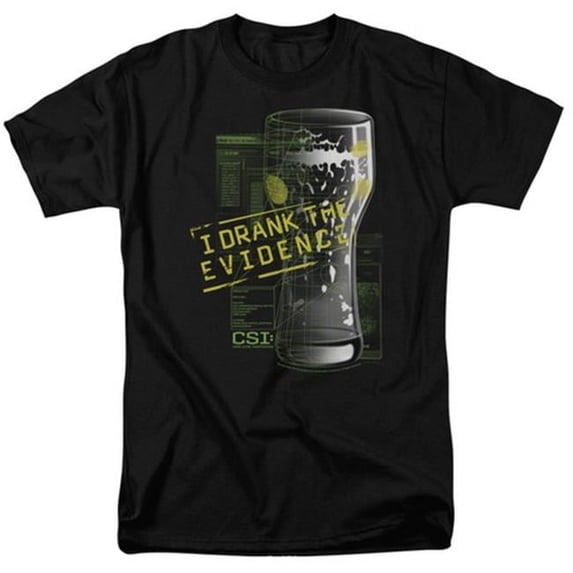 Trevco Csi-I Drank The Evidence - Short Sleeve Adult 18-1 Tee - Black- 3X