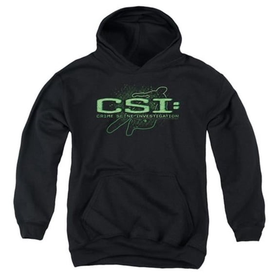 Trevco Csi-Sketchy Shadow - Youth Pull-Over Hoodie - Black- Small