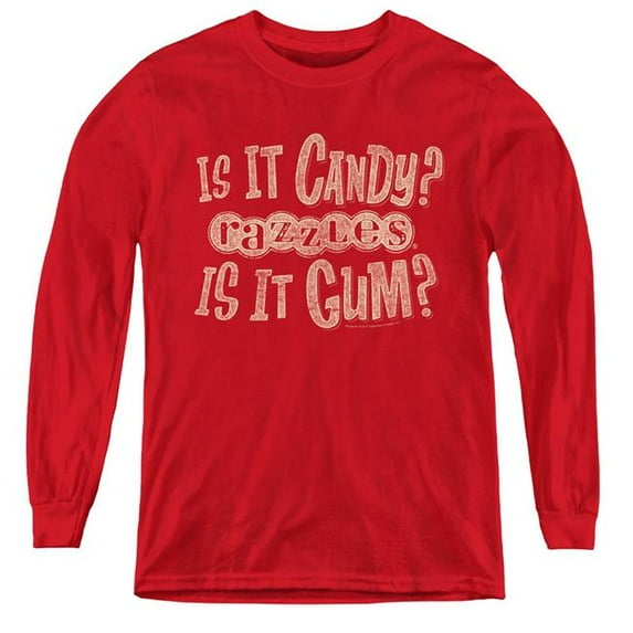 Trevco DBL142-YL-4 Razzles & What is This-Youth Long Sleeve Tee, Red - Extra Large