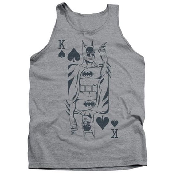 Trevco DC-BAT Card - Adult Tank Top - Athletic Heather- Small