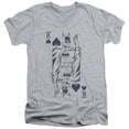 thumbnail image 1 of Trevco DC-Bat Card - Short Sleeve Adult 30-1 Tee V-Neck - Athletic Heather- Large, 1 of 1