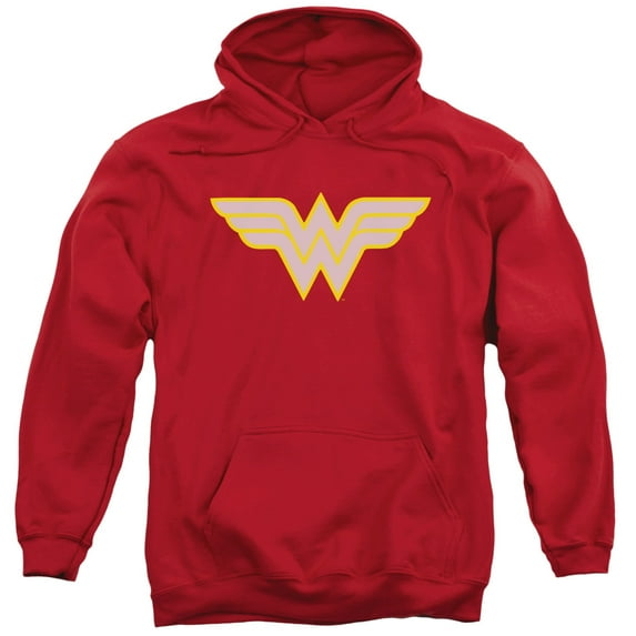 Trevco DCO266J-AFTH-4 DC & WW Logo Adult Pull-Over Hoodie, Red - Extra Large
