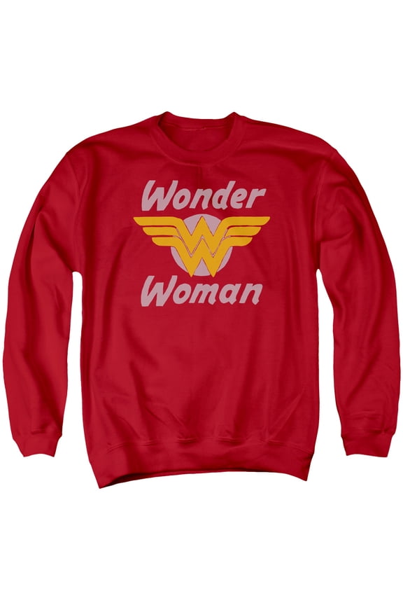 DCO732-AS-4 DC & Wonder Wings Adult Crewneck Sweatshirt, Red - Extra Large