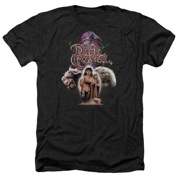 Trevco DKC108-HA-3 Dark Crystal & the Good Guys Adult Regular Fit Heather Short Sleeve T-Shirt, Black - Large