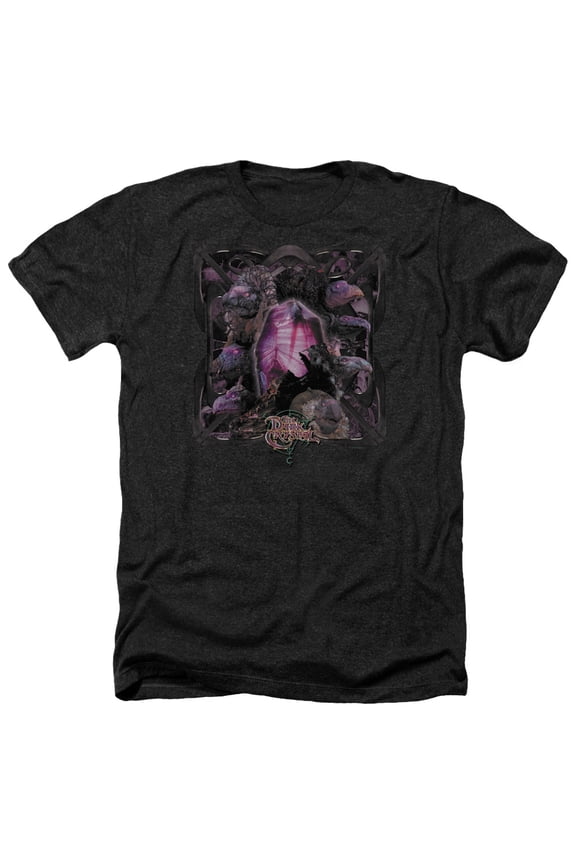 DKC117-HA-3 Dark Crystal & Lust for Power Adult Regular Fit Heather Short Sleeve T-Shirt, Black - Large