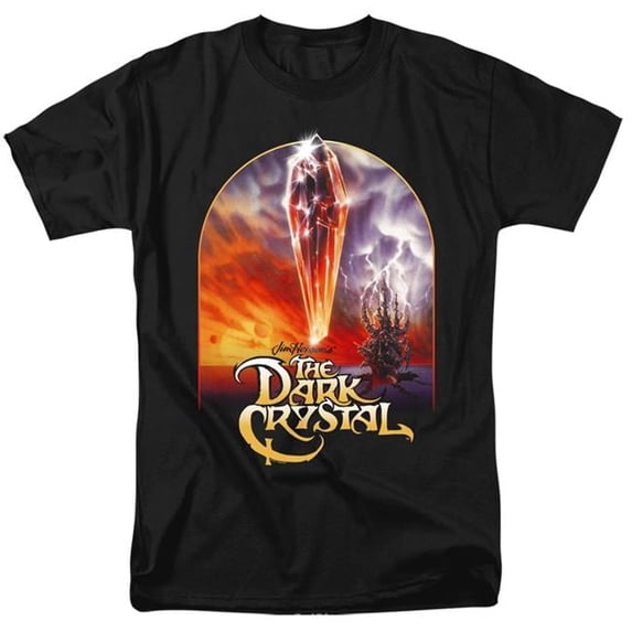 Trevco DKC129-AT-5 Dark Crystal & Crystal Poster Adult Regular Fit Short Sleeve 18-1 T-Shirt, Black - 2X