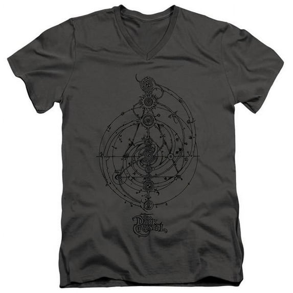 Trevco DKC130B-AV-4 Dark Crystal & Dream Spiral Adult Slim Fit V Neck 30 by 1 T-Shirt, Charcoal - Extra Large