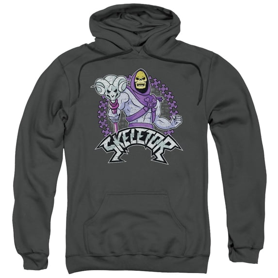Trevco DRM104C-AFTH-2 Masters of the Universe & Skeletor Adult Pull-Over Hoodie, Charcoal - Medium