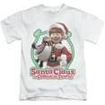 thumbnail image 1 of Trevco DRM130-KT-3 Santa Claus is Comin to Town & Penguin Juvenile 18-1 Short Sleeve T-Shirt, White - Large - 7, 1 of 2