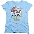 thumbnail image 1 of Trevco DRM131-WT-2 Santa Claus is Comin to Town & Kringle to Claus Womens Short Sleeve T-Shirt, Light Blue - Medium, 1 of 2