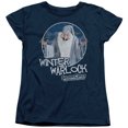 thumbnail image 1 of Trevco DRM149-WT-4 Santa Claus is Comin to Town & Winter Warlock Womens Short Sleeve T-Shirt, Navy - Extra Large, 1 of 2