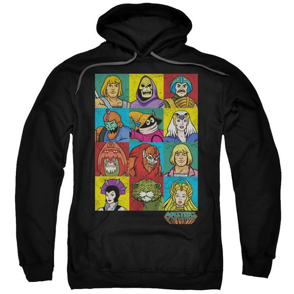Trevco DRM225-AFTH-6 Masters of the Universe & Character Heads Adult Pull-Over Hoodie, Black - 3X