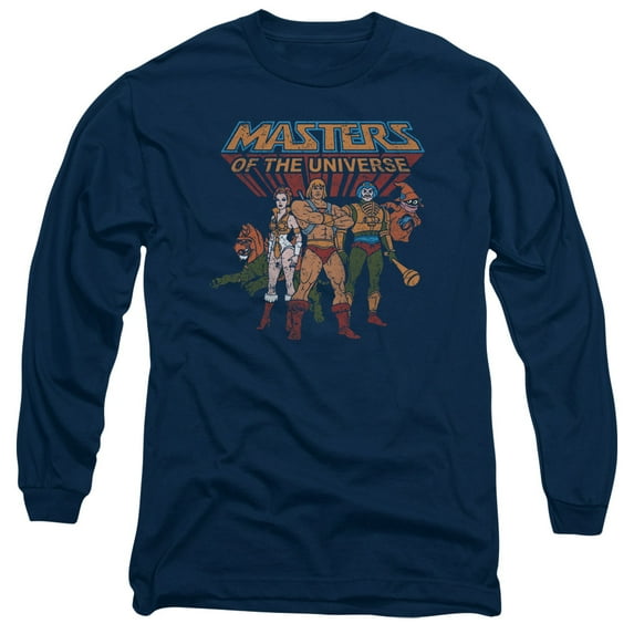 Trevco DRM226-AL-5 Masters of the Universe & Team of Heroes Adult 18-1 Long Sleeve T-Shirt, Navy - 2X