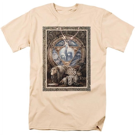Trevco Dark Crystal & Ornate Poster Adult Regular Fit Short Sleeve 18 by 1 T-Shirt, Cream - Large