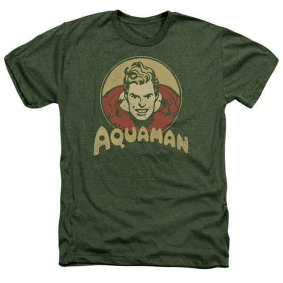 Trevco Dc-Aqua Circle - Adult Heather Tee - Military Green- Large