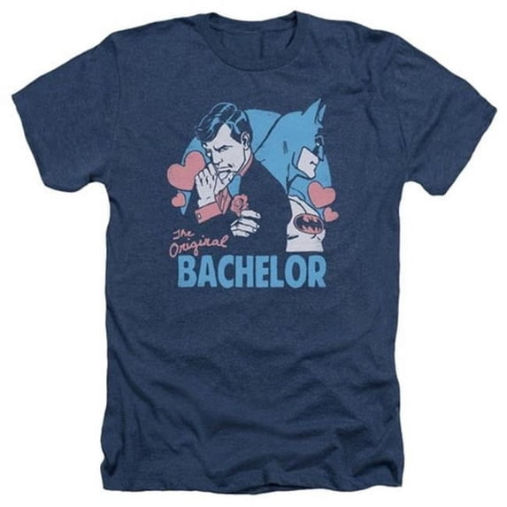 Trevco Dc-Bachelor - Adult Heather Tee - Navy- Large