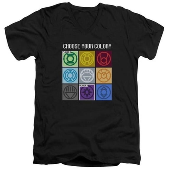 Trevco Dc-Choose Your Color - Short Sleeve Adult 30-1 Tee V-Neck - Black- 2X