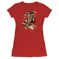 thumbnail image 1 of Trevco Dc-Dripping Characters - Short Sleeve Junior Sheer Tee - Red- Small, 1 of 2