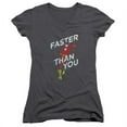 thumbnail image 1 of Trevco Dc-Faster Than You - Junior Tee V-Neck - Charcoal- Large, 1 of 1