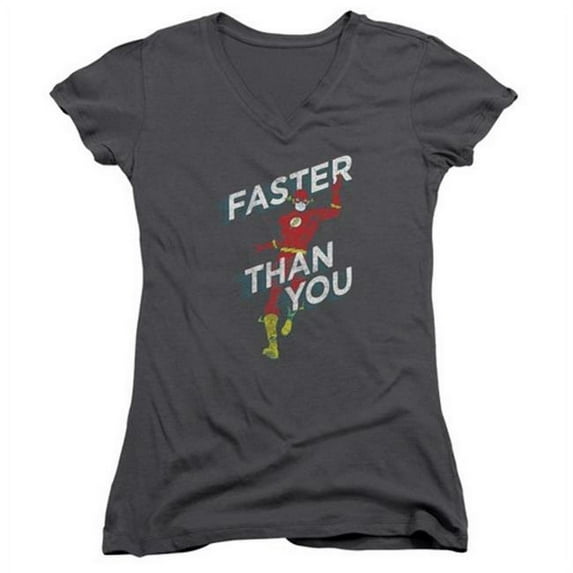 Trevco Dc-Faster Than You - Junior Tee V-Neck - Charcoal- Large