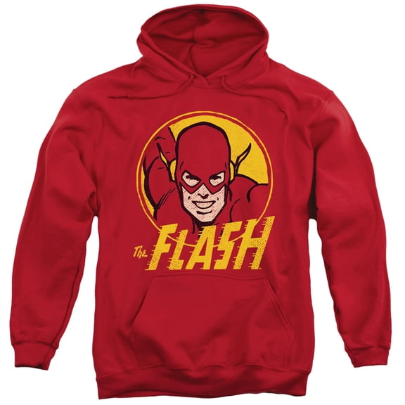 Trevco Dc-Flash Circle - Adult Pull-Over Hoodie - Red- Medium