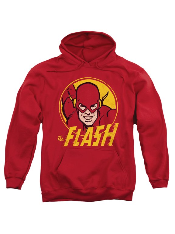Dc-Flash Circle - Adult Pull-Over Hoodie - Red- Small
