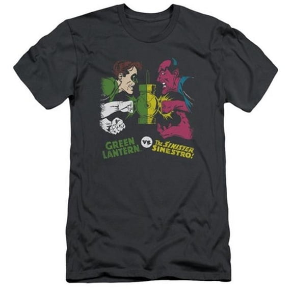 Trevco Dc-Gl Vs Sinestro - Short Sleeve Adult 30-1 Tee - Charcoal- Large