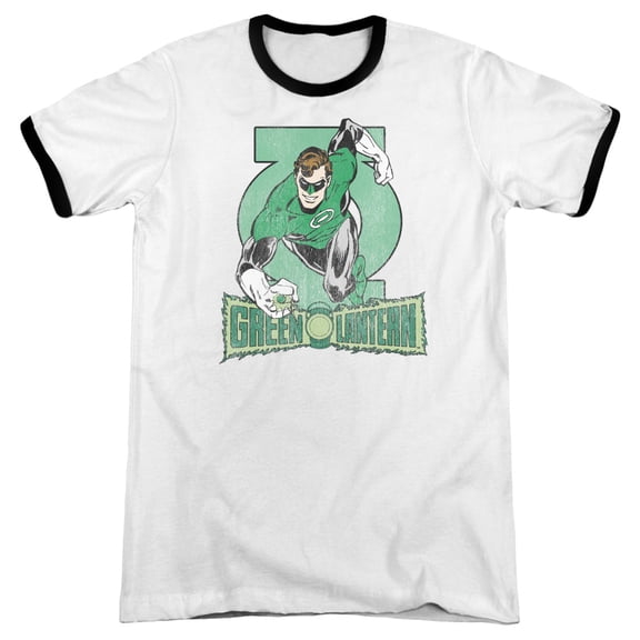 Trevco Dc-In Brightest Day - Adult Ringer Tee - White & Black- Medium