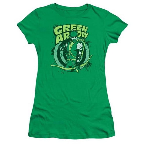 Trevco Dc-On Target - Short Sleeve Junior Sheer Tee - Kelly Green- Large