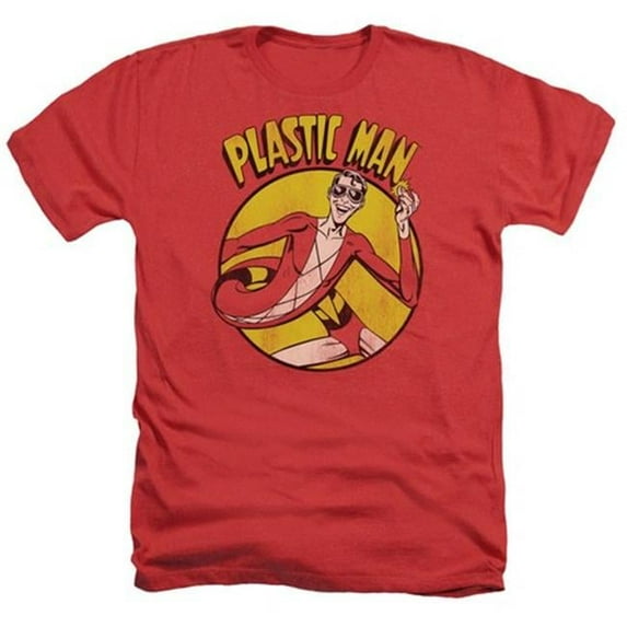 Trevco Dc-Plastic Man - Adult Heather Tee - Red- Small