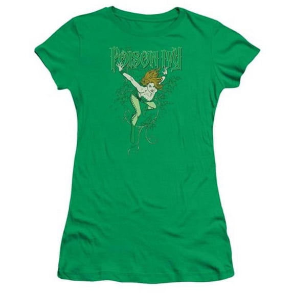 Trevco Dc-Poison Ivy - Short Sleeve Junior Sheer Tee - Kelly Green- Medium